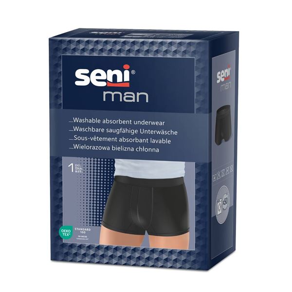 Pratelné absorpční spodní prádlo Seni Man pro muže černé, vel. L