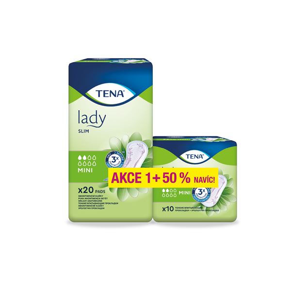TENA Lady Slim Mini 30 ks - 50% navíc