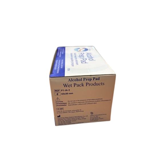 Alkohol prep pad - gáza napuštěná izopropylalkoholem, rozměr 65 x 30 mm, 100 ks