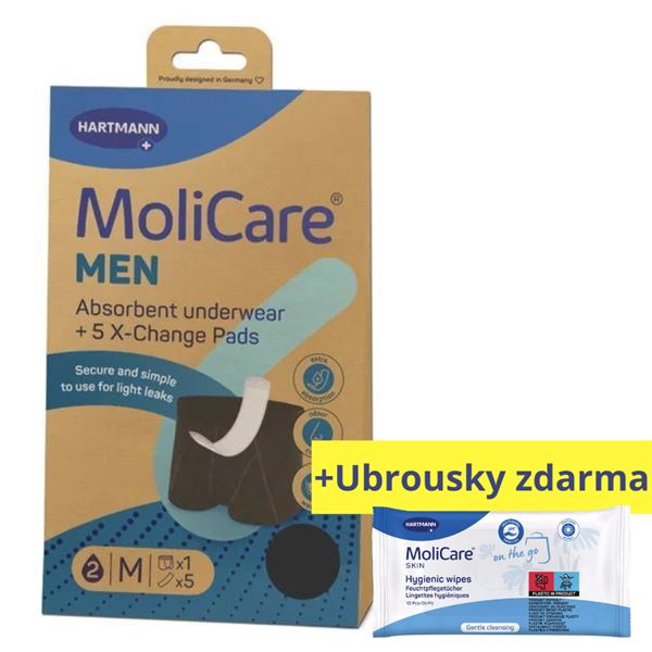Molicare Men pratelné boxerky vel. M + 5 vložek