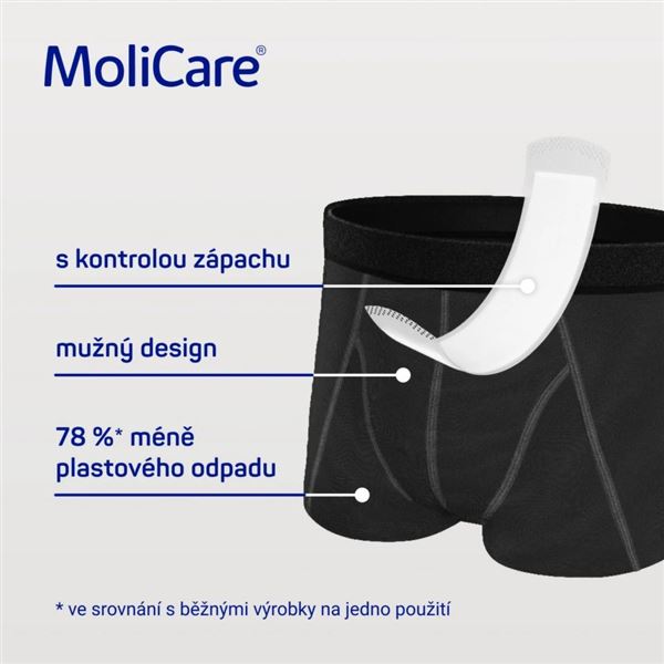 Molicare Men pratelné boxerky vel. M + 5 vložek