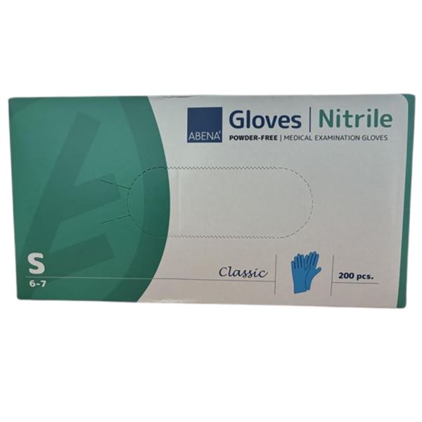 Rukavice Nitril  S, nepudrované, modré, 200 ks/bal