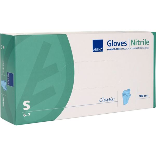 Rukavice Nitril Classic S, nepudrované, modré, 100 ks/bal