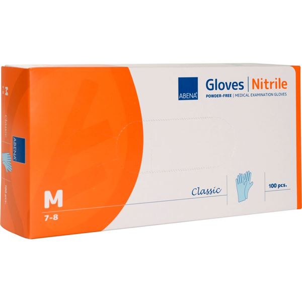 Rukavice Nitril Classic M, nepudrované, modré, 100 ks/bal