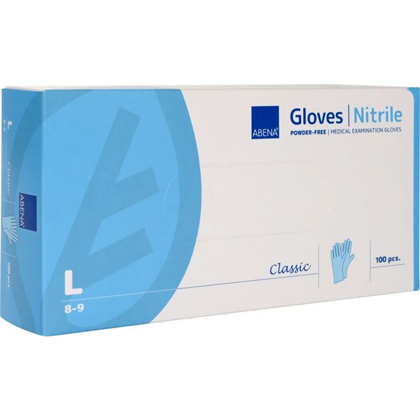 Rukavice Nitril Classic L, nepudrované, modré, 100 ks/bal