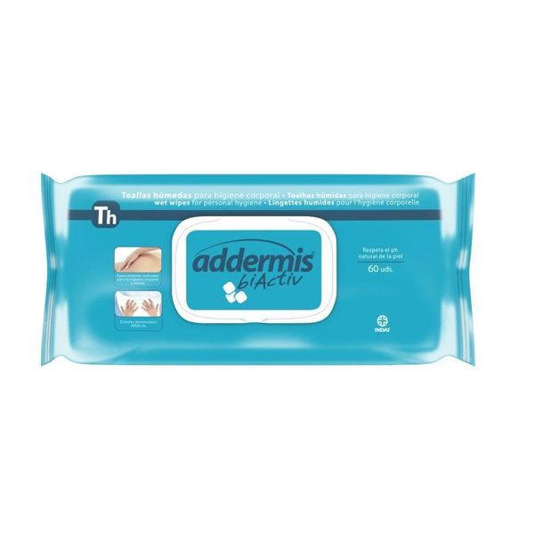 Vlhčené ubrousky Addermis Biactiv (60 ks)  30x30 cm
