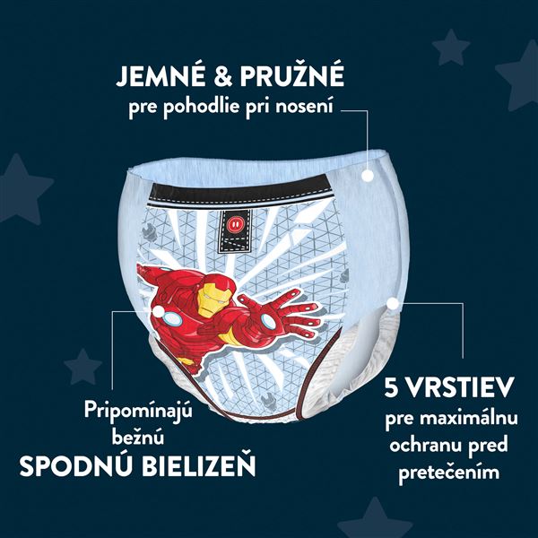 Navlékací kalhotky DryNites Mega pro chlapce 4-7 let, 26ks
