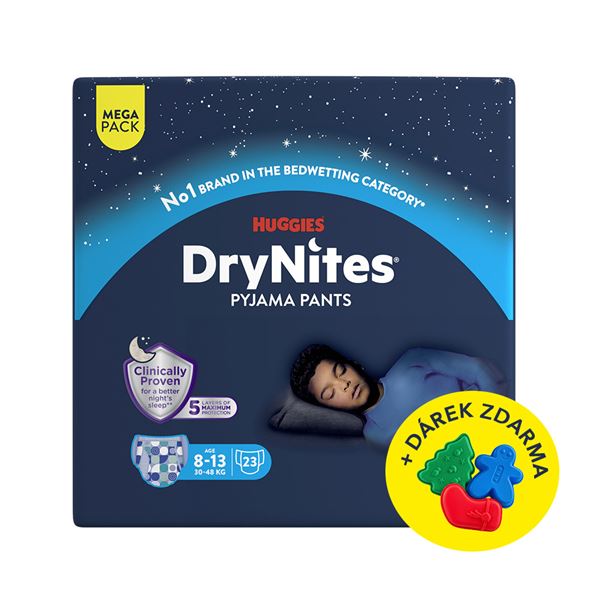 Navlékací kalhotky DryNites Mega pro chlapce 8-13 let, 23ks