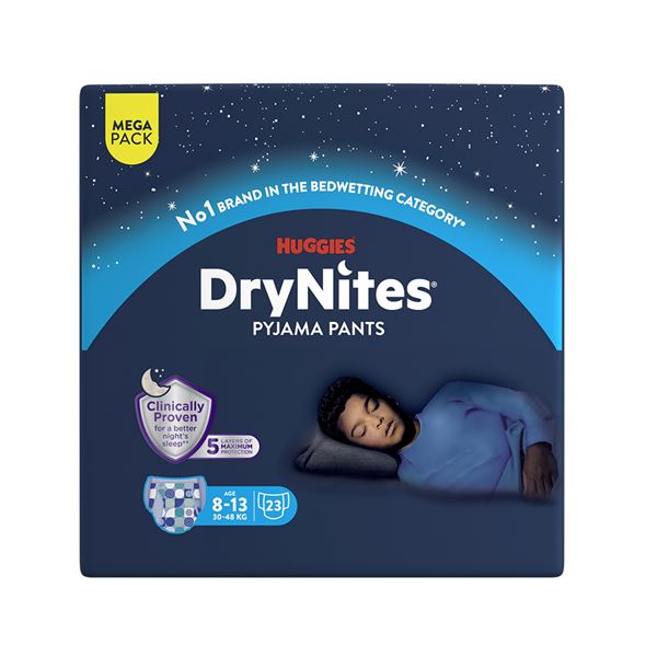 Navlékací kalhotky DryNites Mega pro chlapce 8-13 let, 23ks