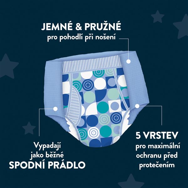 Navlékací kalhotky DryNites Mega pro chlapce 8-13 let, 23ks