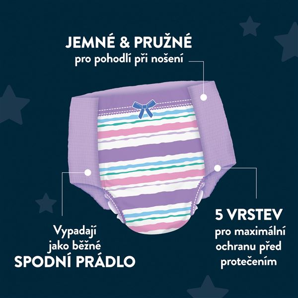 Navlékací kalhotky DryNites Mega pro dívky 8-13 let, 23ks