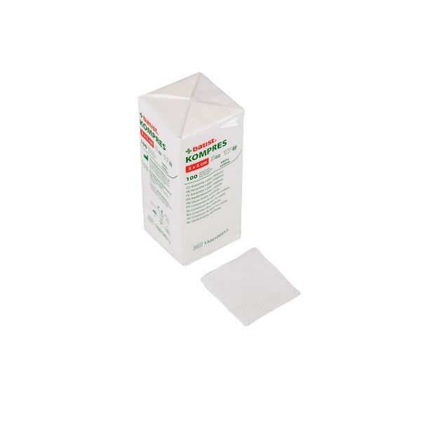 KOMPRESY Z GÁZY NESTERILNÍ 5X5CM,8 VRSTEV,17 NITÍ,100KS