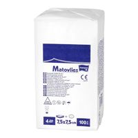 KOMPRESY Z NETKANÉ TEXTILIE NESTERILNÍ MATOPAT MATOVLIES 7,5CMX7,5CM,100KS