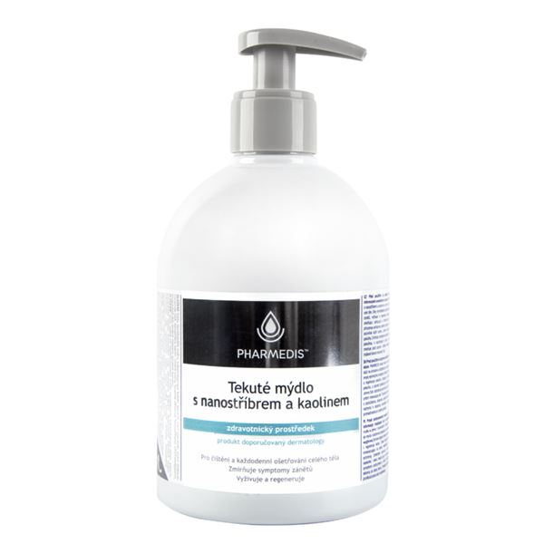 MÝDLO S NANOSTŘÍBREM A KAOLINEM PHARMEDIS PŘÍRODNÍ MÝDLO TEKUTÉ 500ML