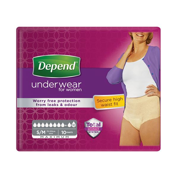 Depend Maximum S/M pro ženy, vyšší pas 10 ks