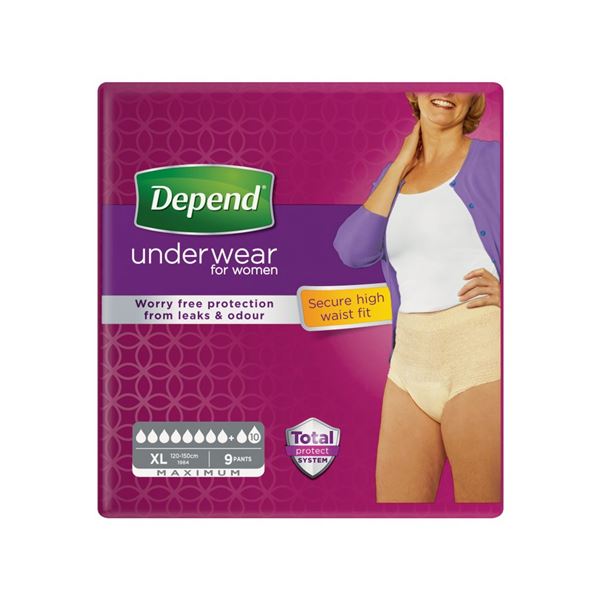 Depend Maximum XL pro ženy vyšší pas 9 ks