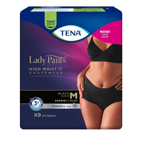 TENA Lady Pants Plus Noir Medium 9 ks