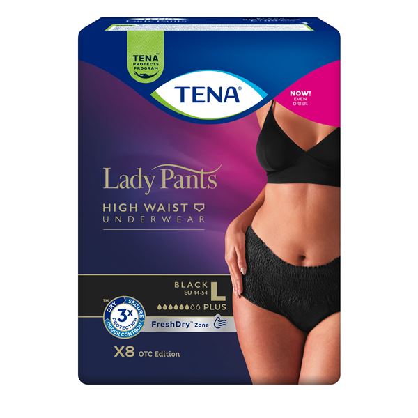 TENA Lady Pants Plus Noir Large 8 ks