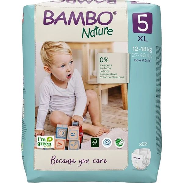Kalhotky dětské BAMBO NATURE 5, ZALEPOVACÍ, 12-18 KG, 22 KS