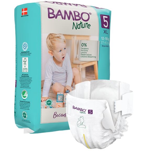 Kalhotky dětské BAMBO NATURE 5, ZALEPOVACÍ, 12-18 KG, 22 KS