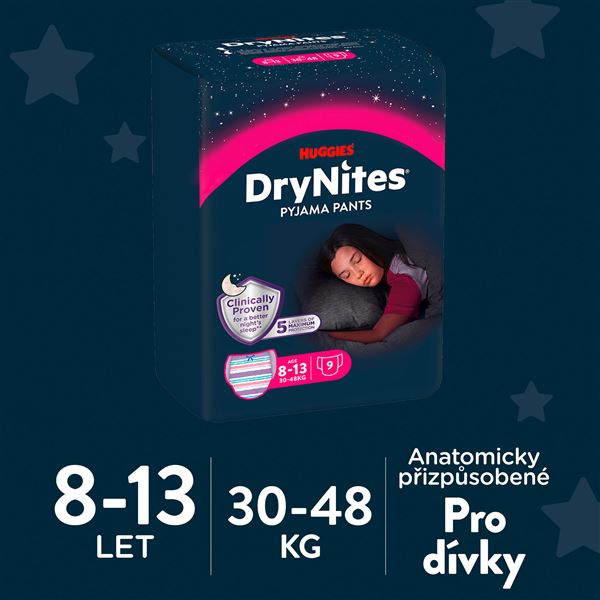 DryNites pro dívky 8-13 let 9 ks