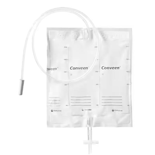 CONVEEN BASIC, URINÁLNÍ SBĚRNÝ NOČNÍ SÁČEK K LŮŽKU, VENTIL,  HADIČKA 100 CM, 2000 ML, 21804