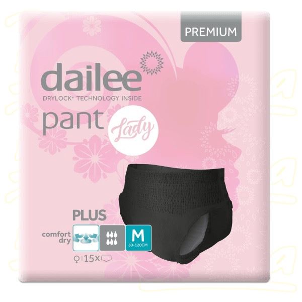 Dailee Pants Premium Plus Lady M Black 15 ks