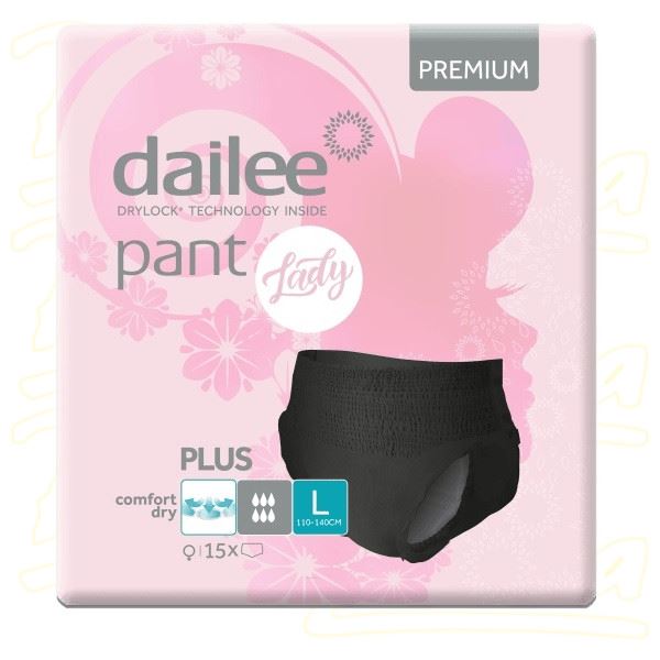Dailee Pants Premium Plus Lady L Black 15 ks