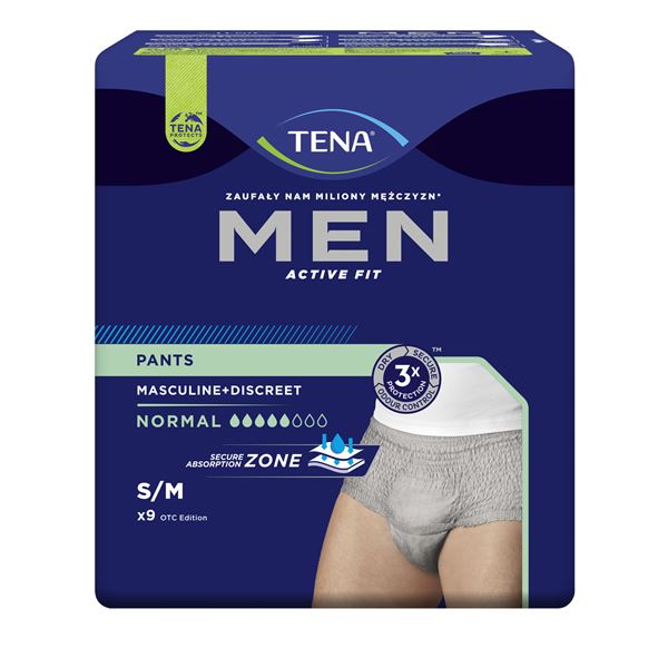 Kalhotky navlékací Tena Men Pants Normal Grey S/M