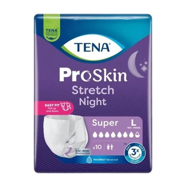 Kalhotky zalepovací TENA Proskin Stretch Night Super L 10ks