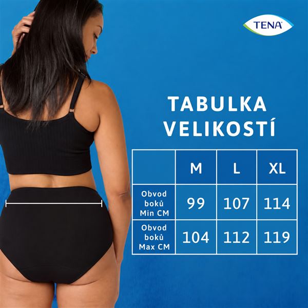 TENA dámské pratelné inkon. kalhotky, černé, vel. XL + deštník