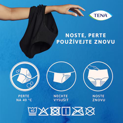 TENA dámské pratelné inkon. kalhotky, černé, vel. XL + deštník