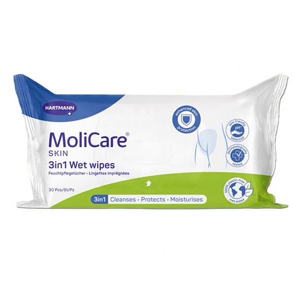 Molicare skin vlhčené ubrousky 3v1 30 ks